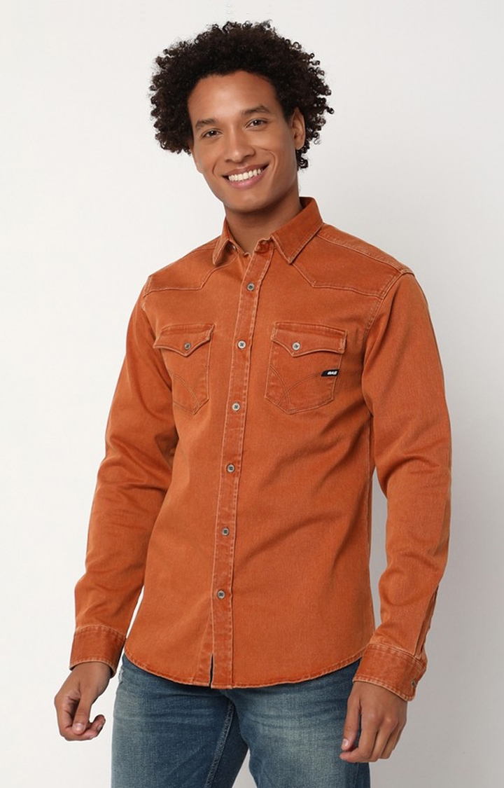 GAS | Regular Fit Full Sleeve Solid Polycotton Shirts