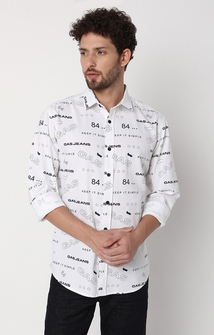 GAS | Regular Fit Full Sleeve All Over Printed Cotton Shirts