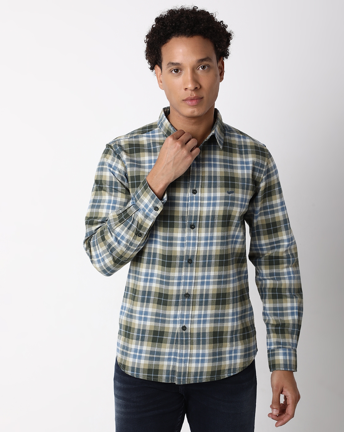 GAS | Regular Fit Full Sleeve Checkered Cotton Shirts