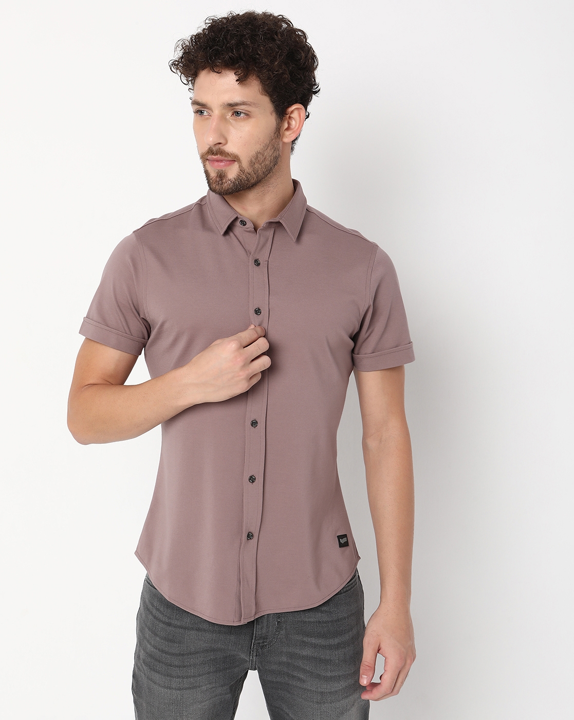 GAS | Slim Fit Half Sleeve Solid Scuba Shirts
