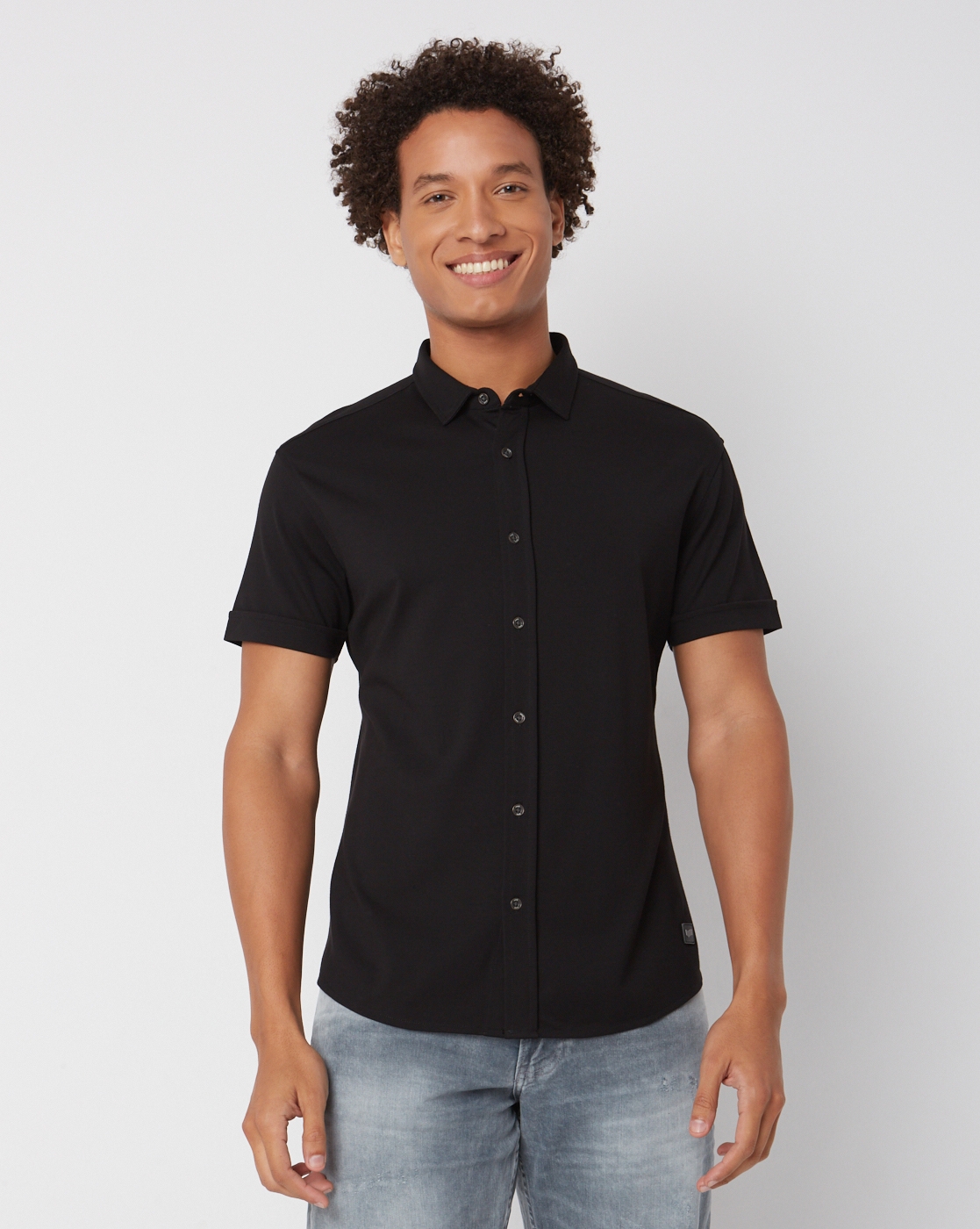 GAS | Slim Fit Half Sleeve Solid Scuba Shirts