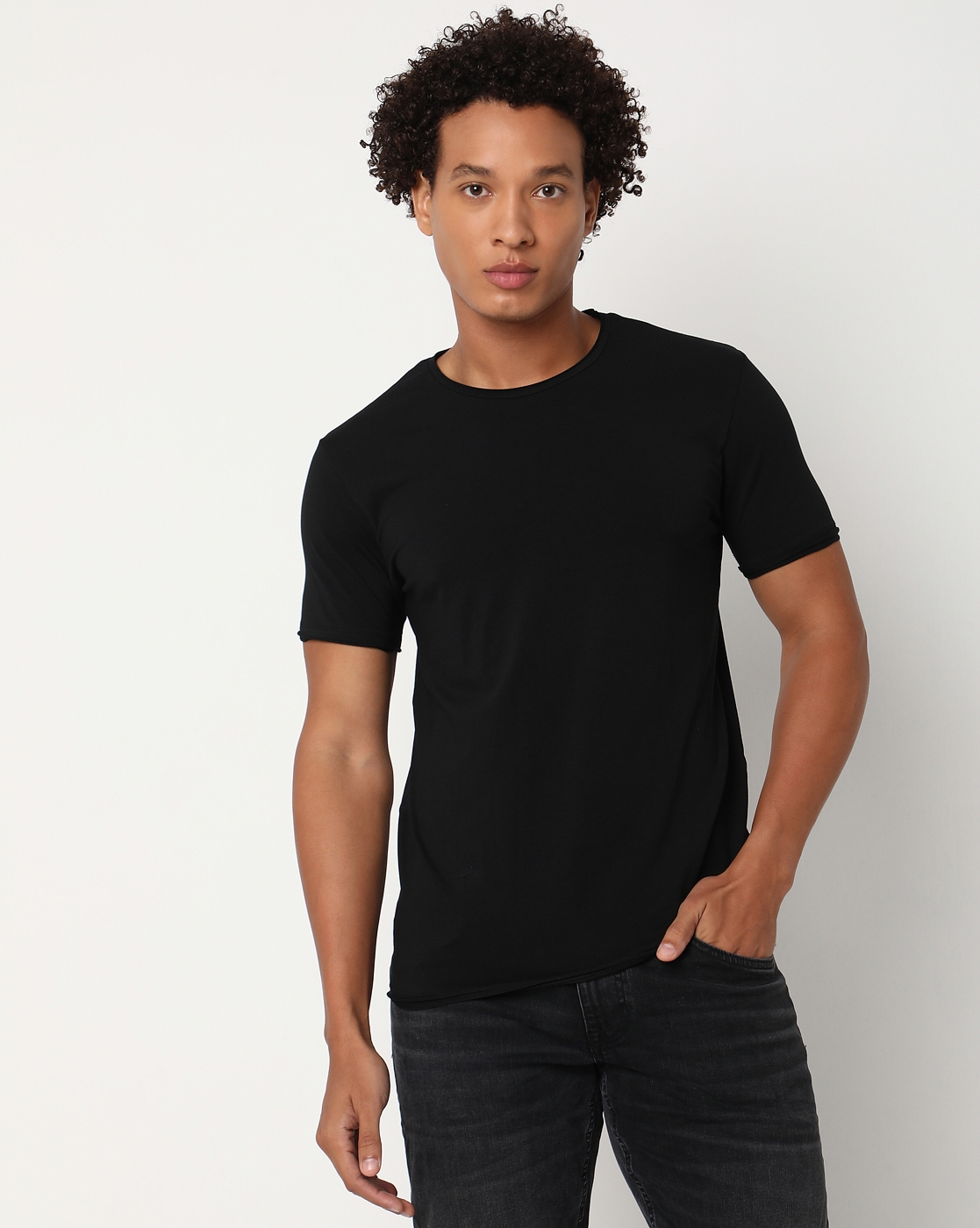 GAS | Slim Fit Short Sleeve Crew Neck Solid Cotton Lycra T-Shirt