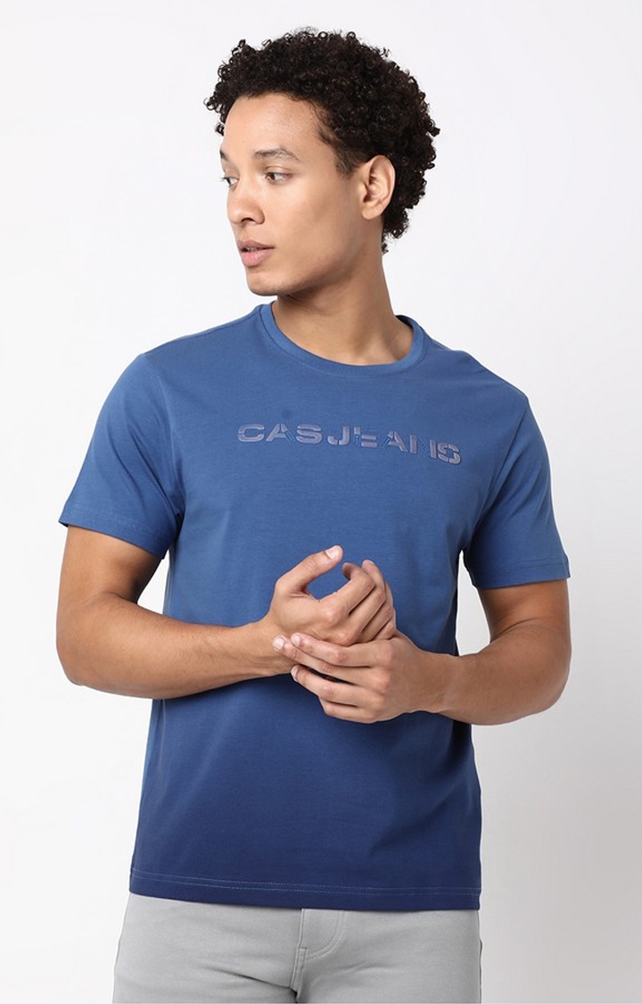 GAS | Regular Fit Short Sleeve Crew Neck Brand Carrier Cotton Lycra T-Shirt