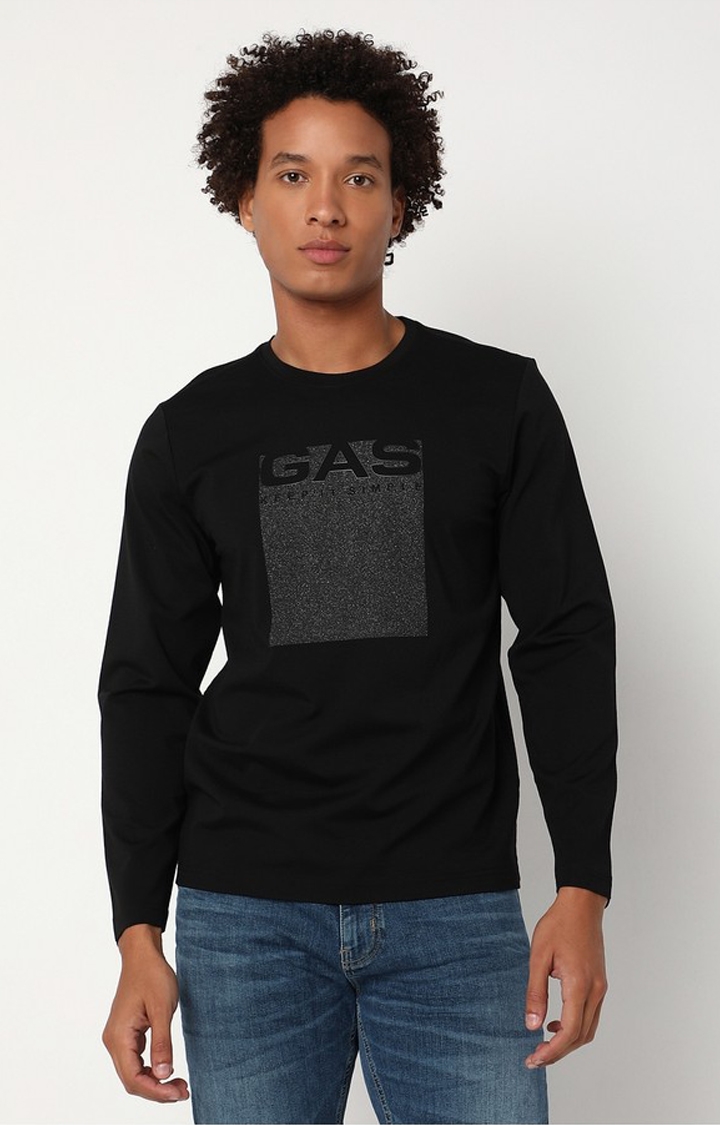 GAS | Regular Fit Half Sleeve Crew Neck Brand Carrier Nylon T-Shirt