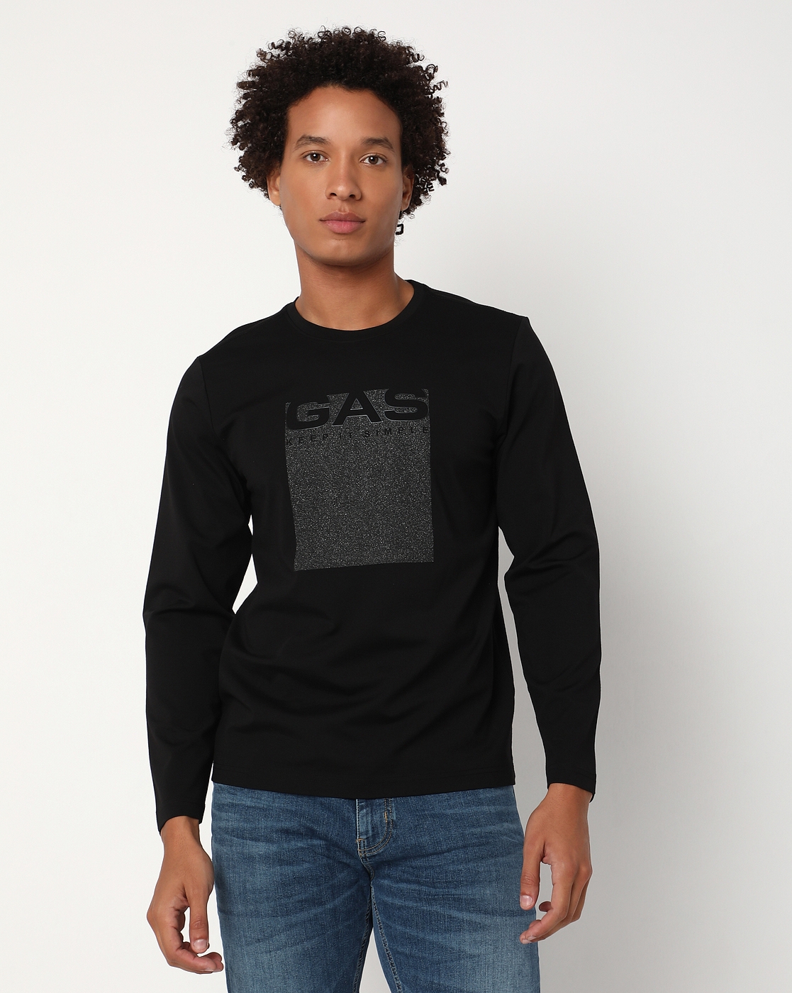 GAS | Regular Fit Half Sleeve Crew Neck Brand Carrier Nylon T-Shirt