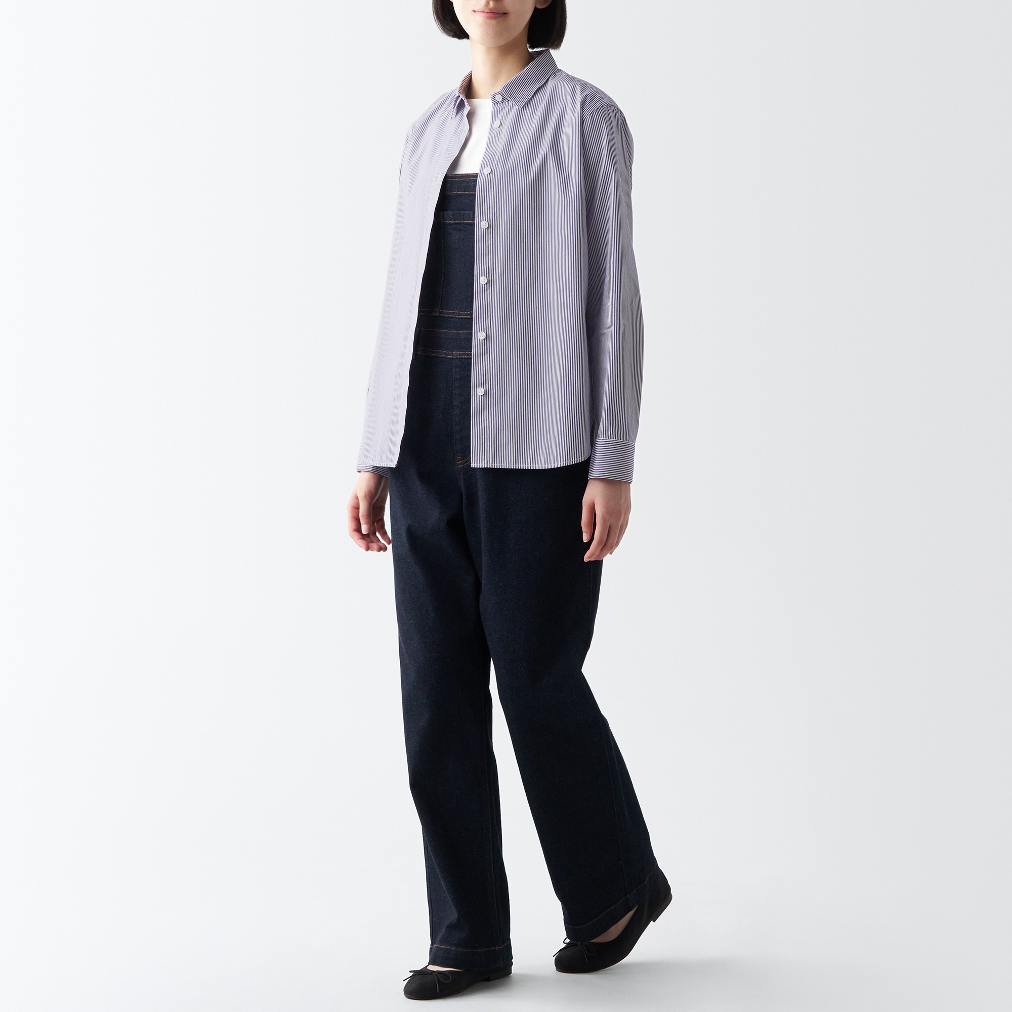 Washed broadcloth Regular collar Long Sleeve shirt