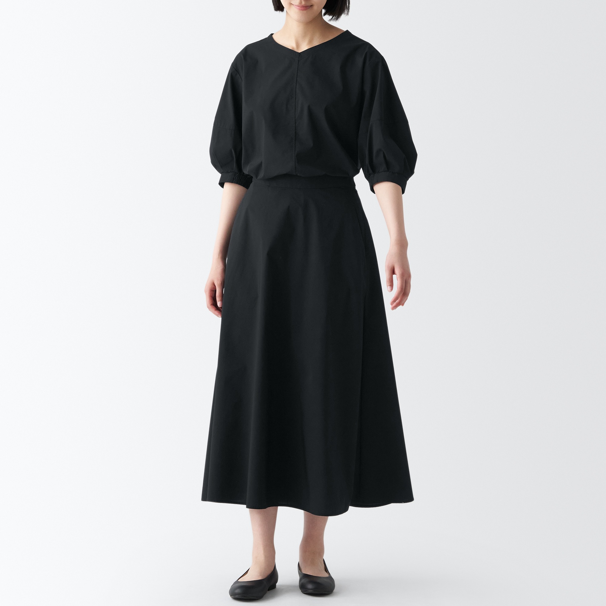 Quick dry broadcloth Half sleeve blouse