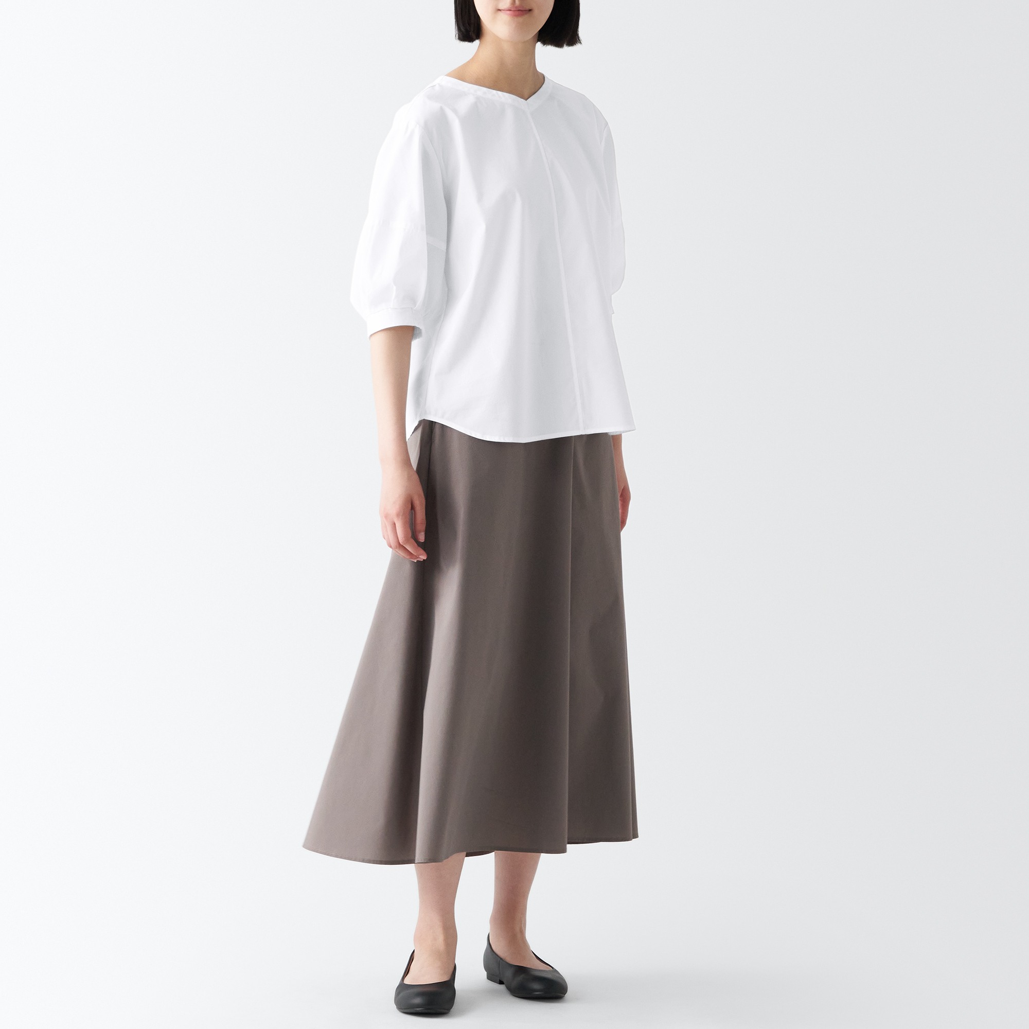 Quick dry broadcloth Half sleeve blouse