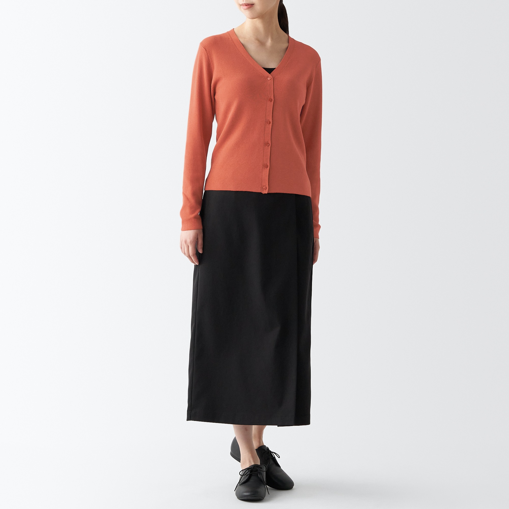 Ribbed V neck cardigan