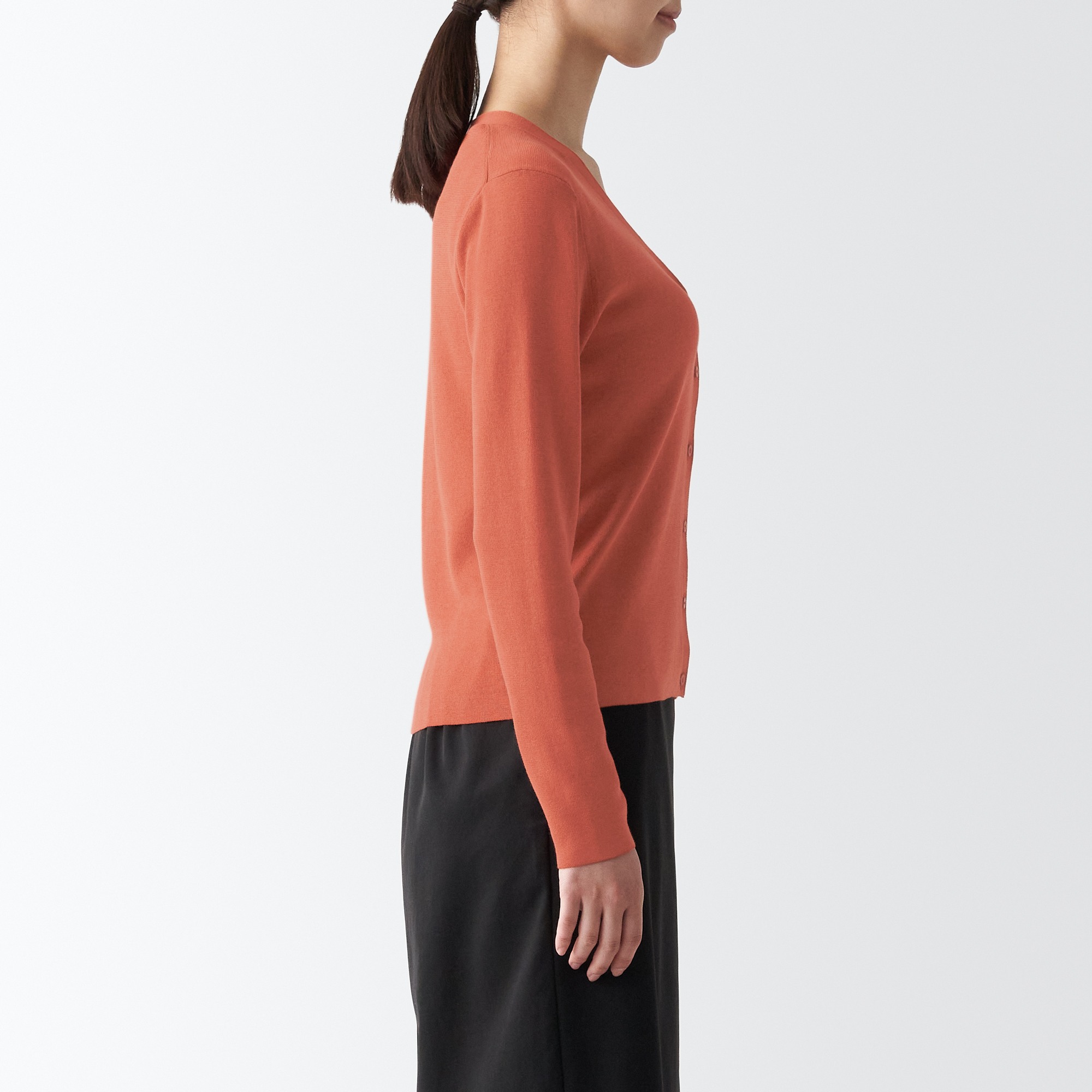 Ribbed V neck cardigan