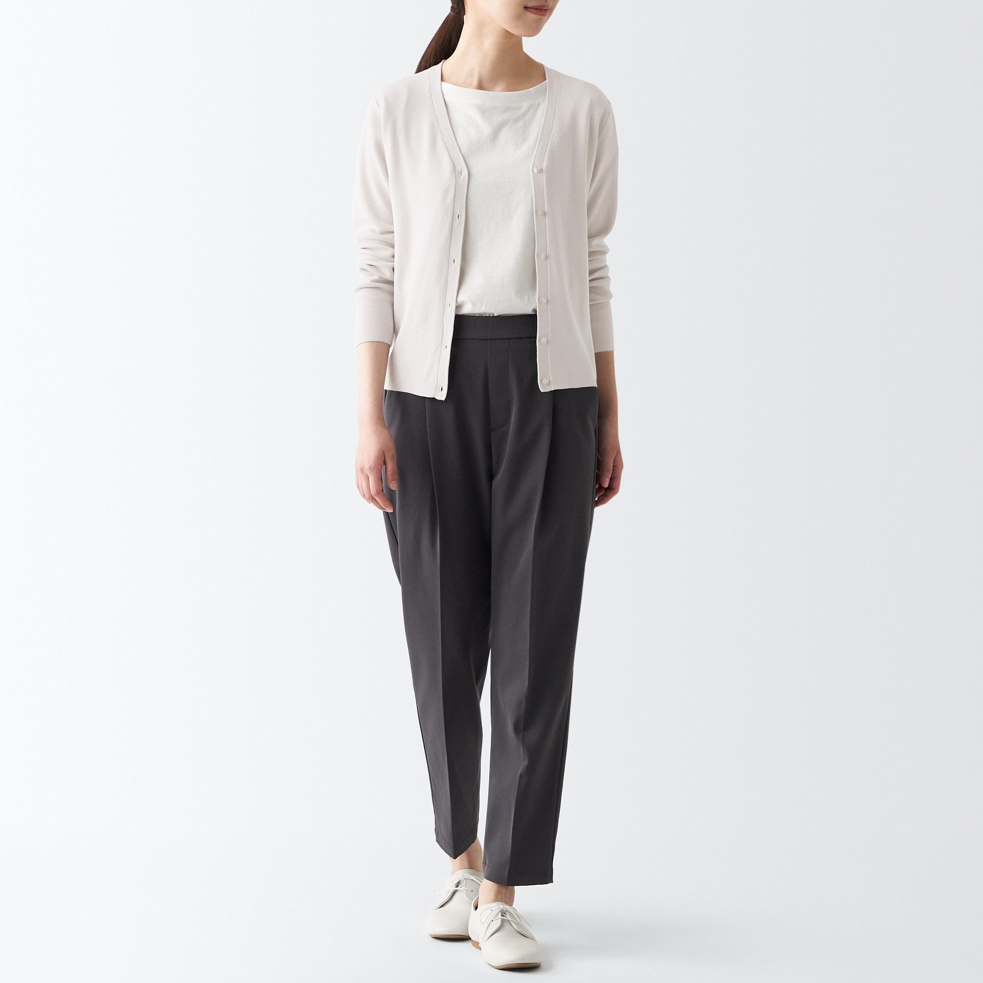 Ribbed V neck cardigan