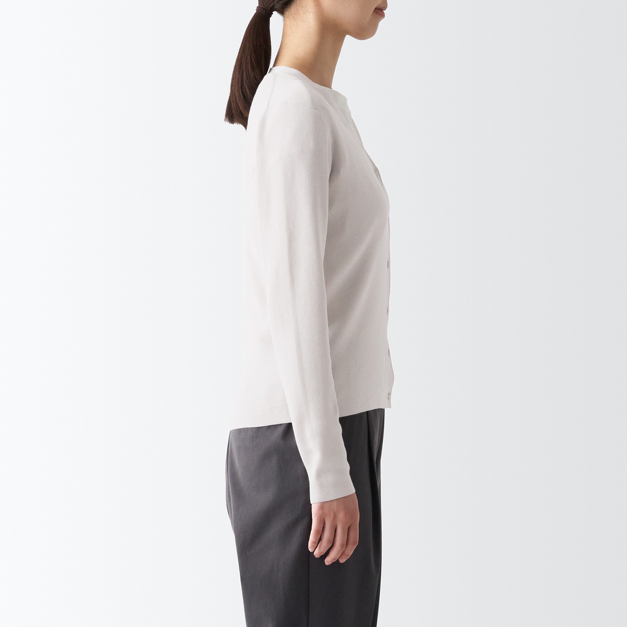 Ribbed V neck cardigan