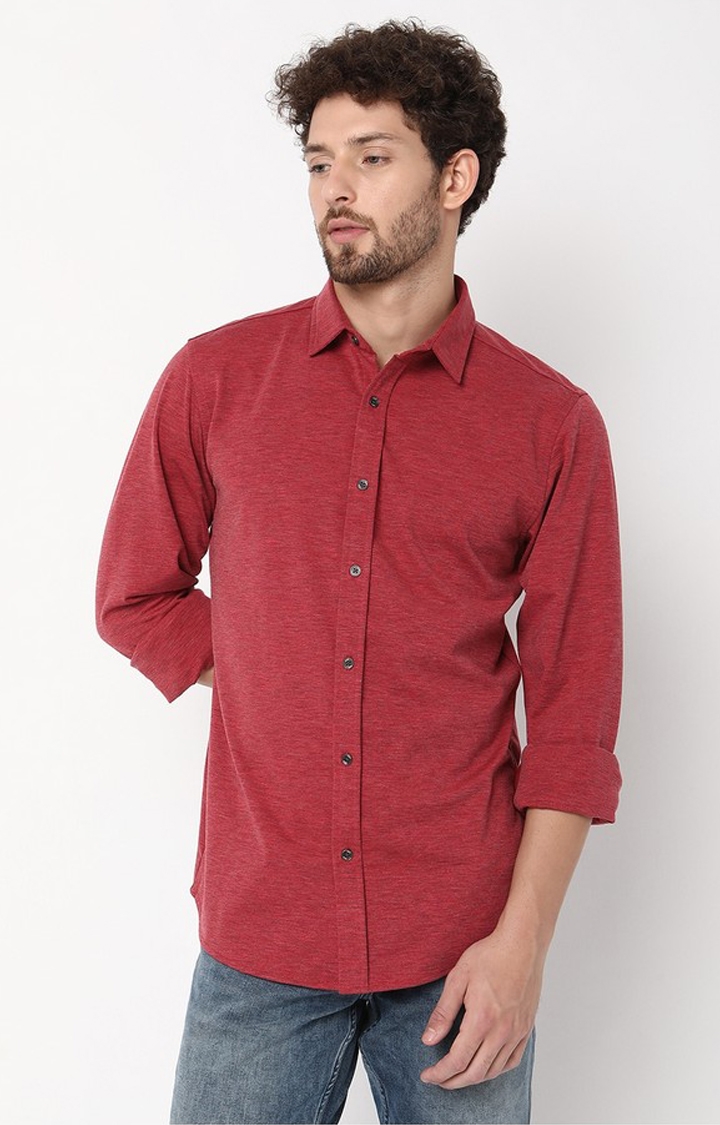 Slim Fit Full Sleeve Solid Polyester Shirts