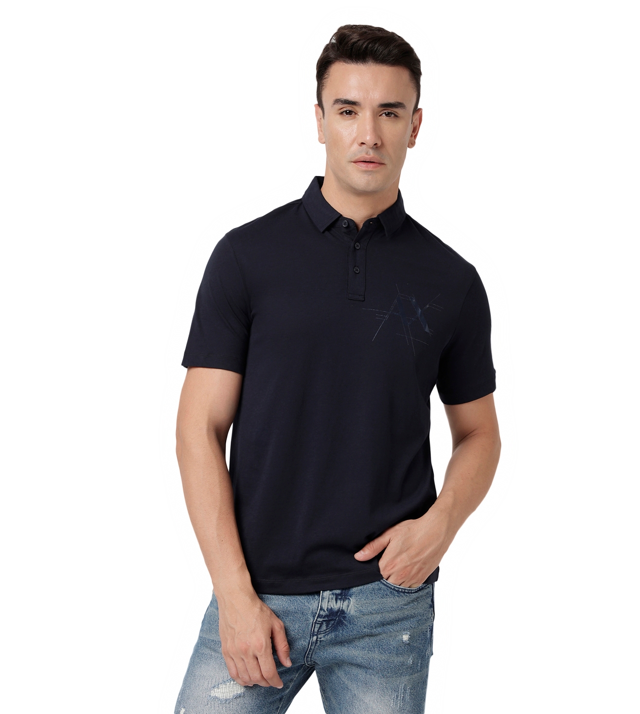 Regular Fit Polo T-Shirt With Shiny Logo