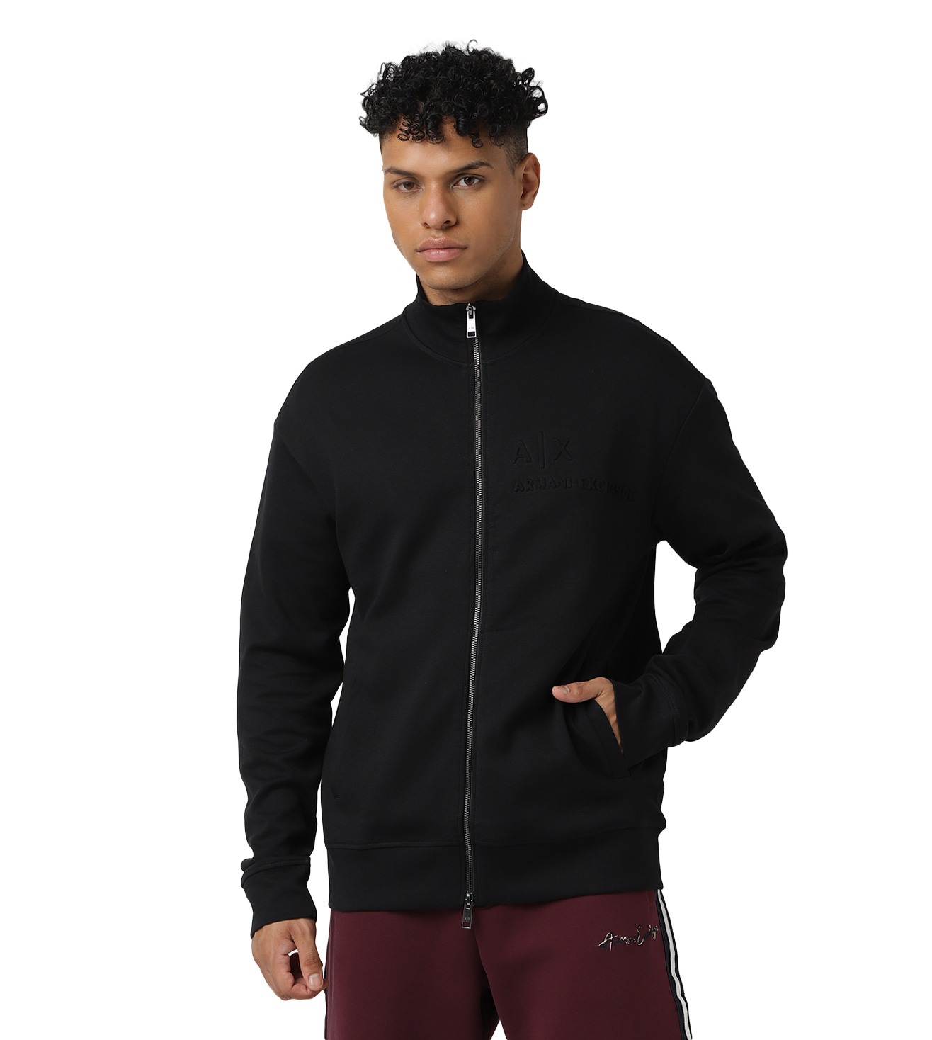 Front Open Sweatshirt With Embossed Logo