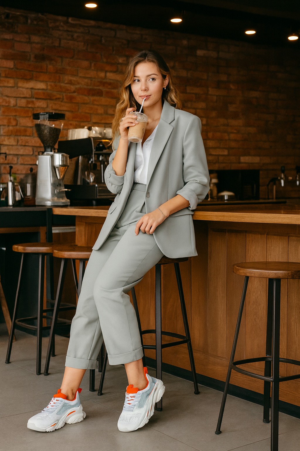 Possession-E Grey/White Red Sneakers