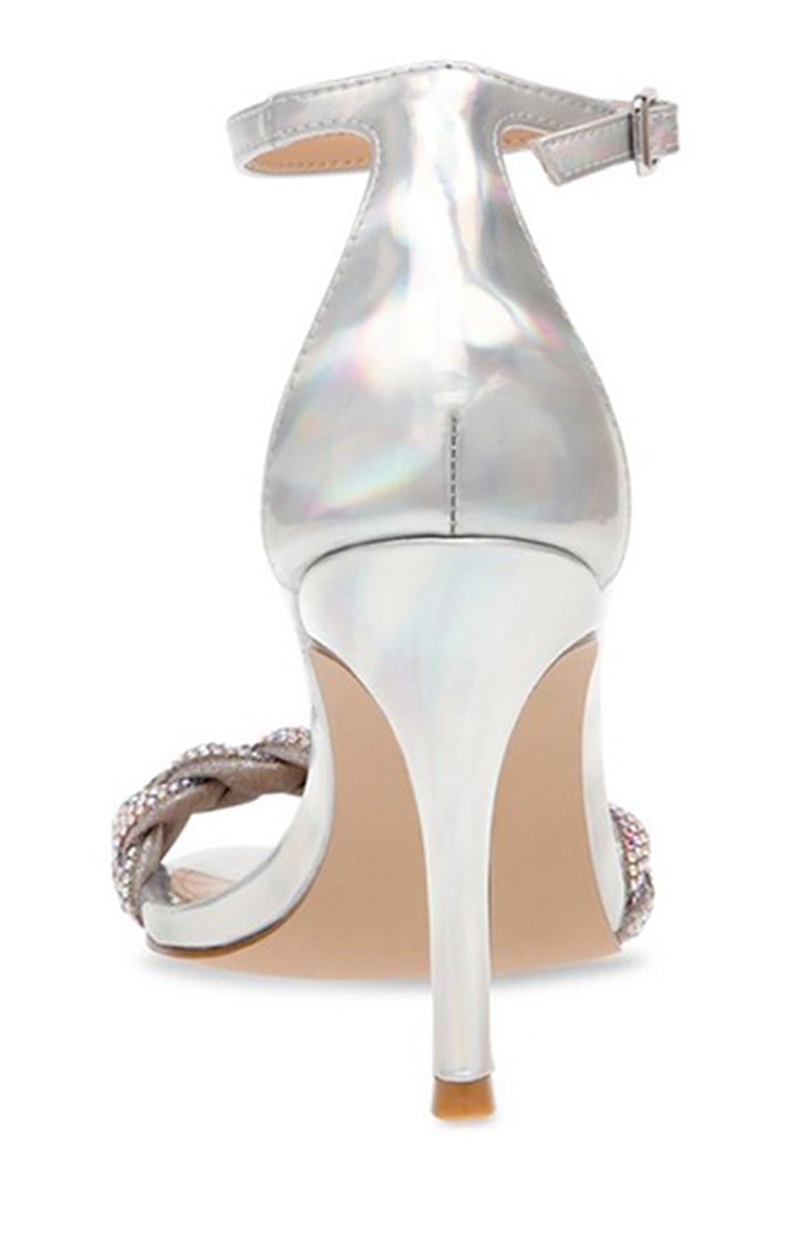 Indira Silver Heel Sandals
