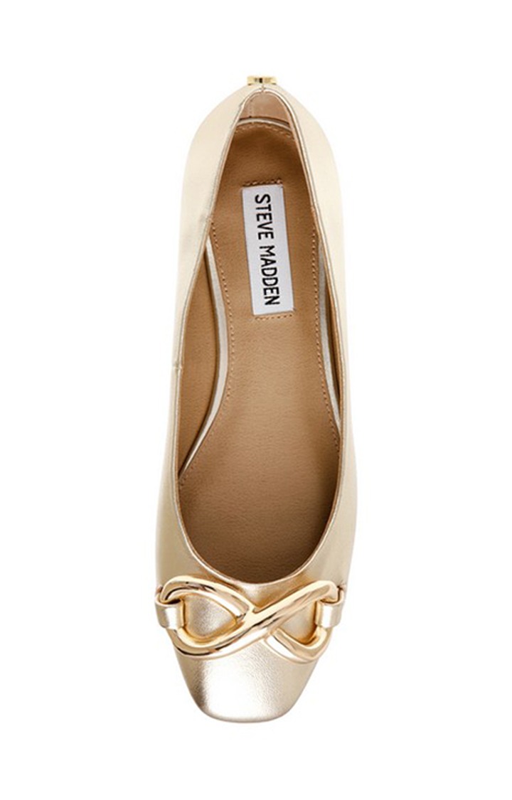 Gracyn Gold Closed Flats & Ballerinas