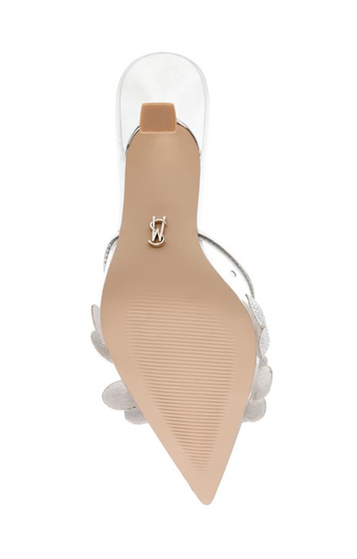 Luxecity-F Silver Heel Sandals