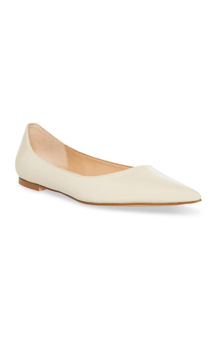 Meryl White Closed Flats & Ballerinas