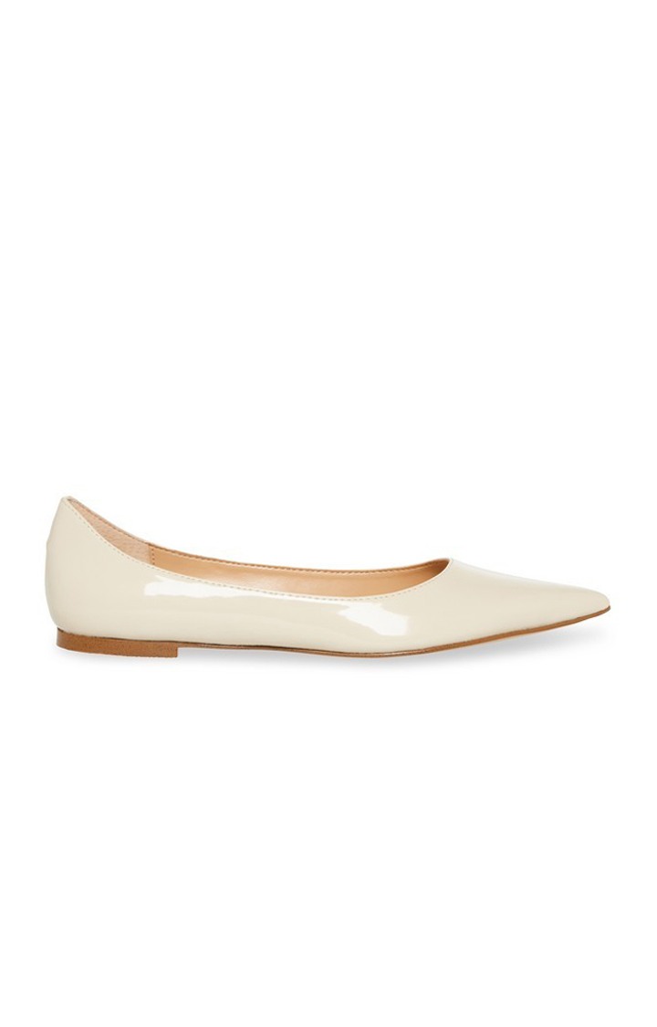 Meryl White Closed Flats & Ballerinas