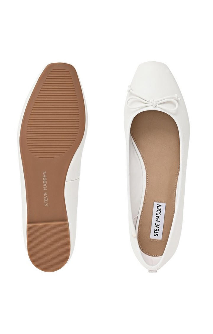 Gizelle White Closed Flats & Ballerinas