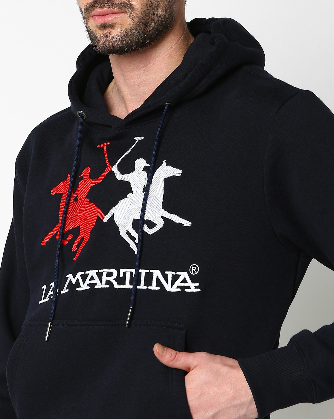 La Martina Men's Long Sleeves Cotton Sweatshirt With Hood