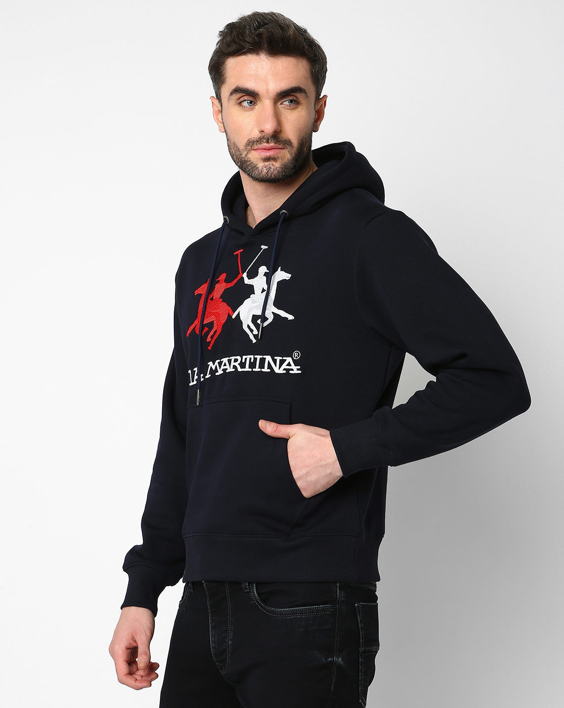 La Martina Men's Long Sleeves Cotton Sweatshirt With Hood