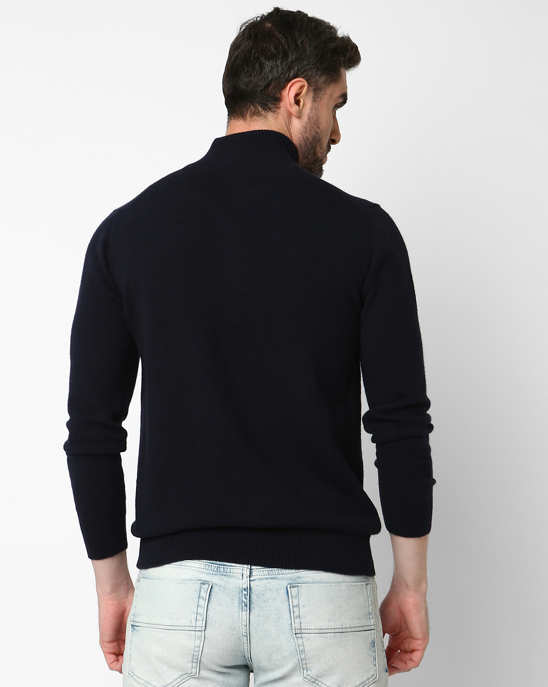 La Martina Men's Long-Sleeved High-Neck Lambswool Solid Sweater