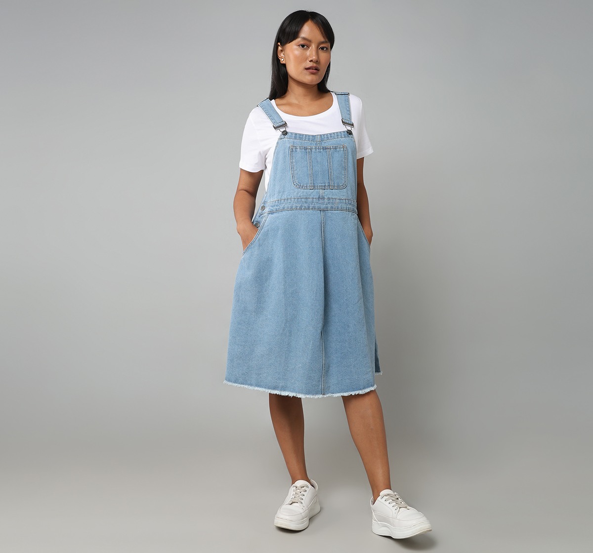 Dungaree Dress With T-Shirt