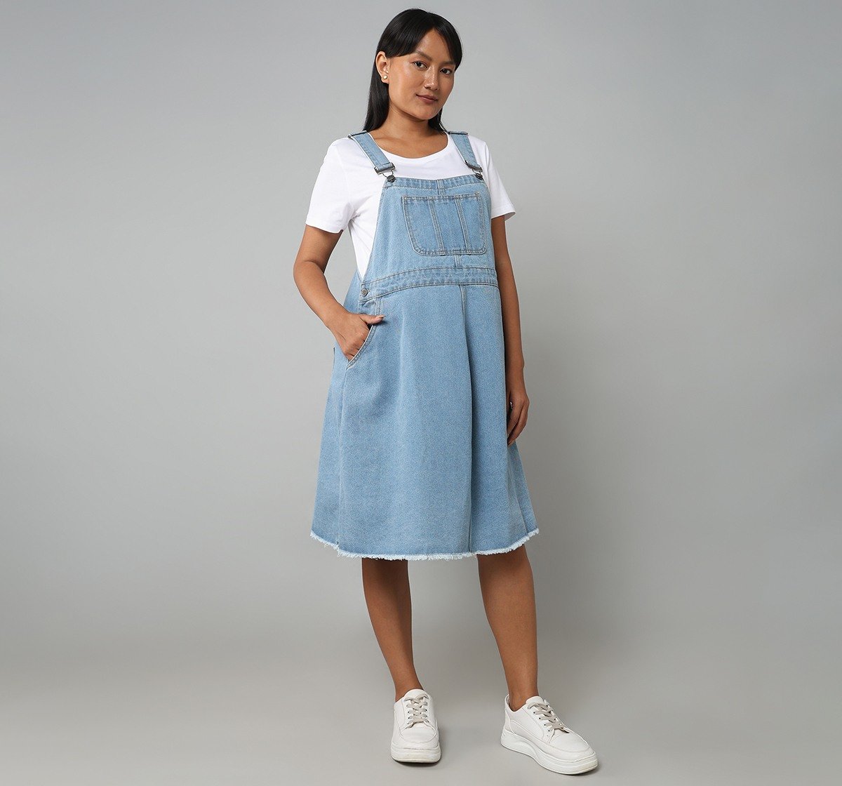 Dungaree Dress With T-Shirt