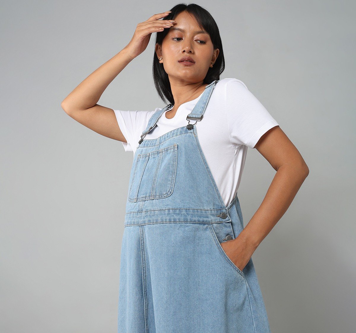 Dungaree Dress With T-Shirt