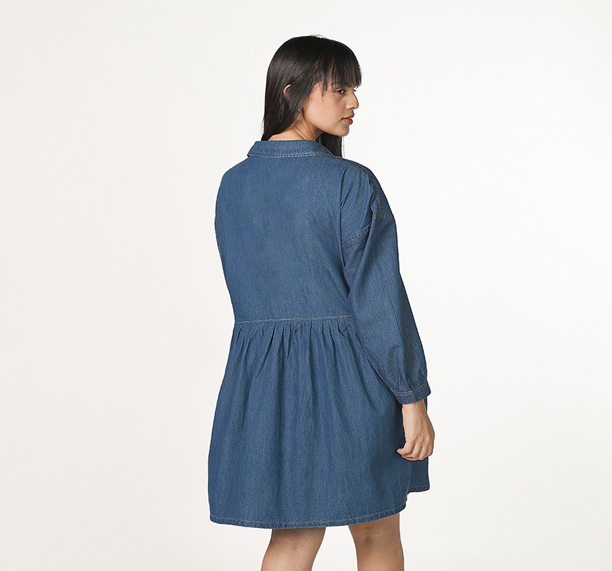 Front Open Denim Dress