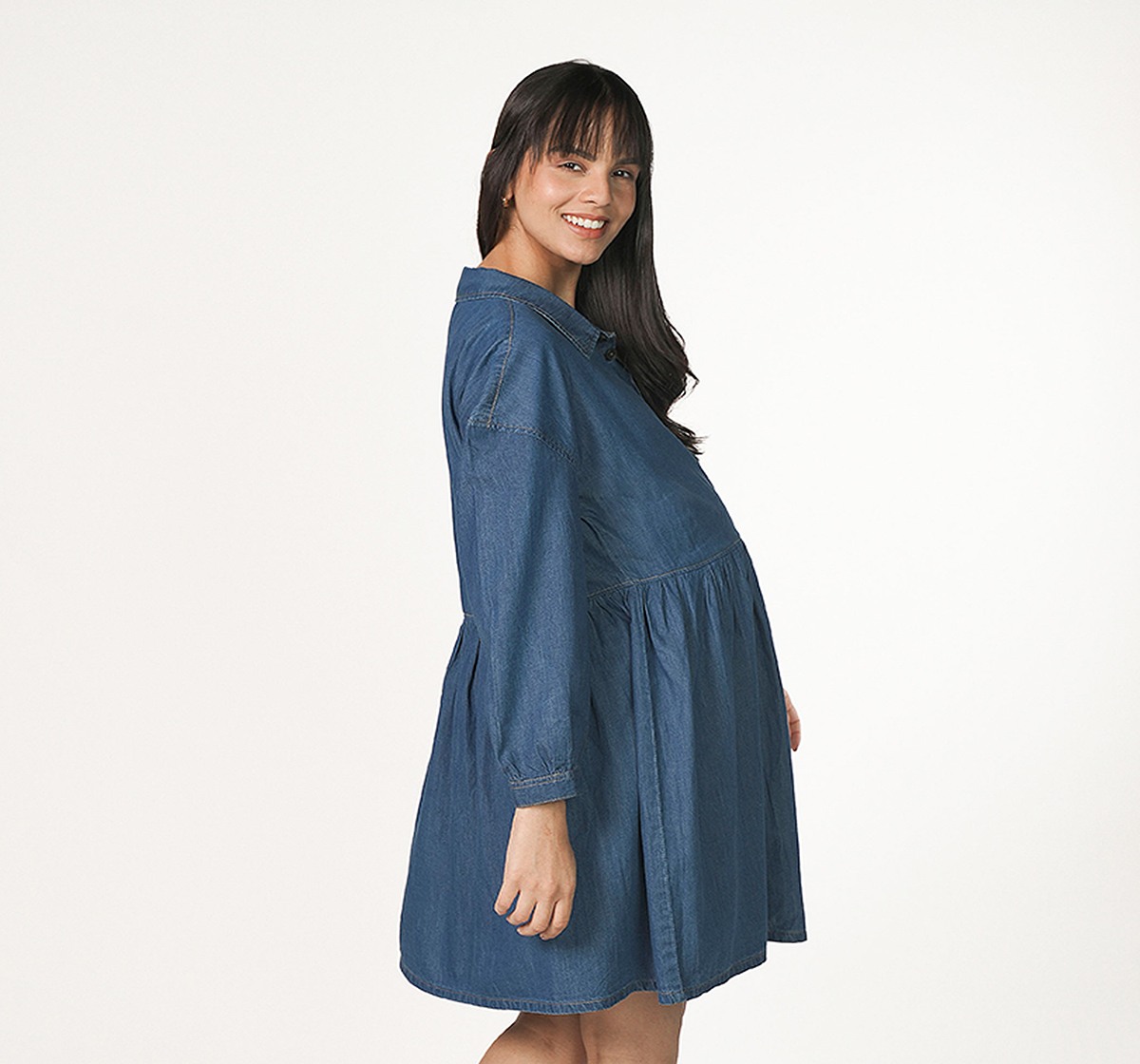 Front Open Denim Dress