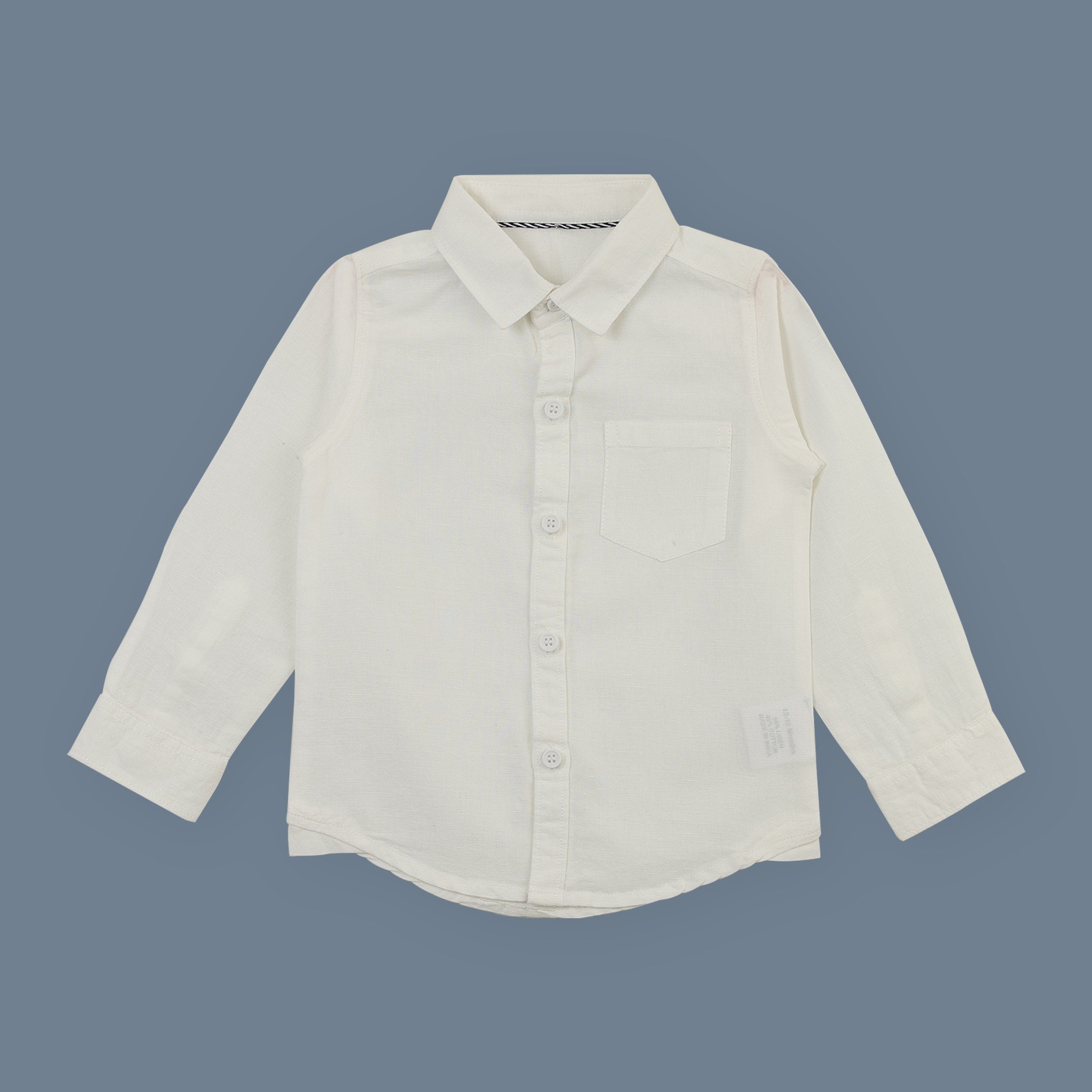 White Nursery Boys Cotton Linen Shirt - White