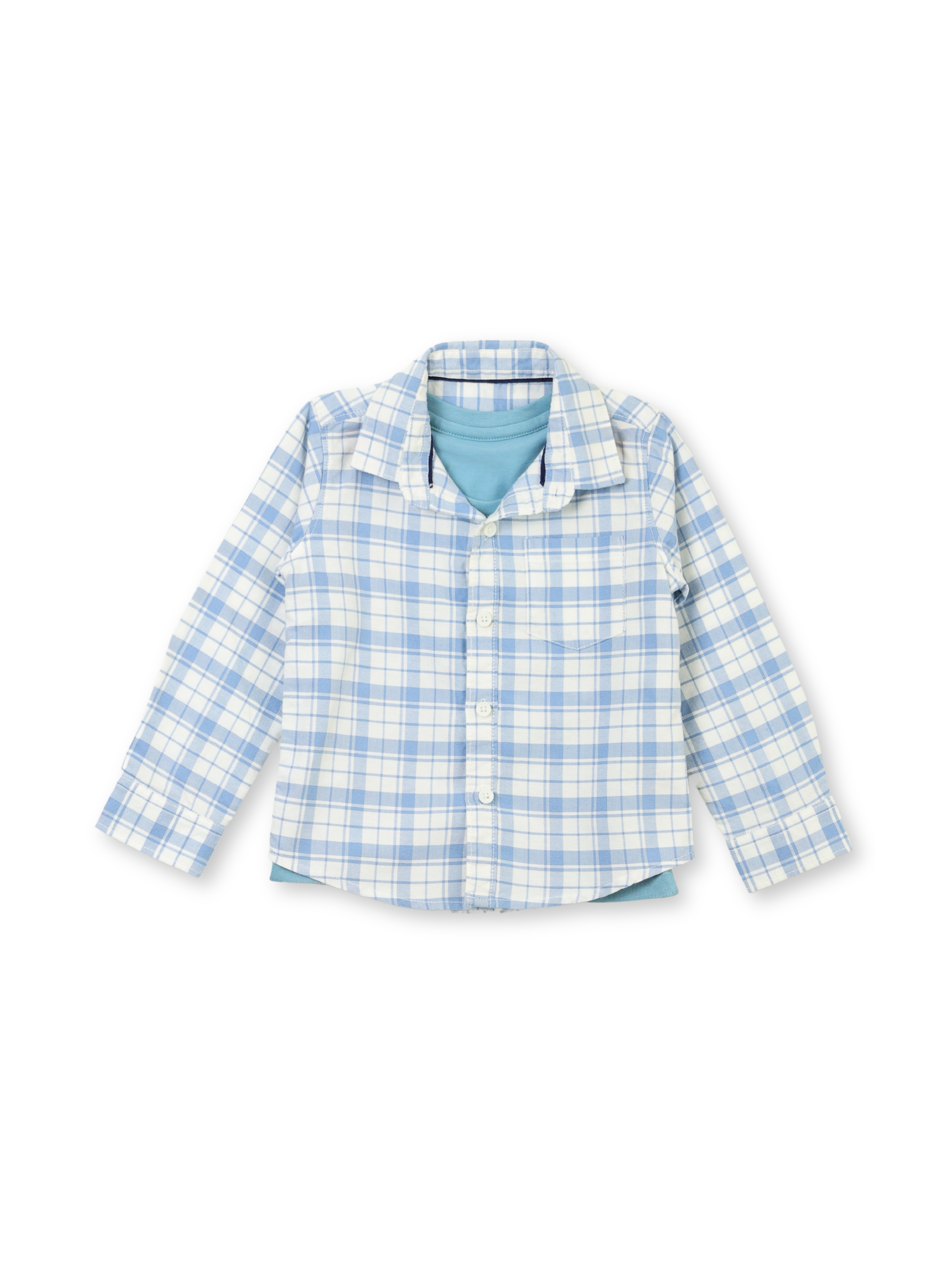 White Nursery Boys T-Shirt And Shirt  2-Piece Set - Blue