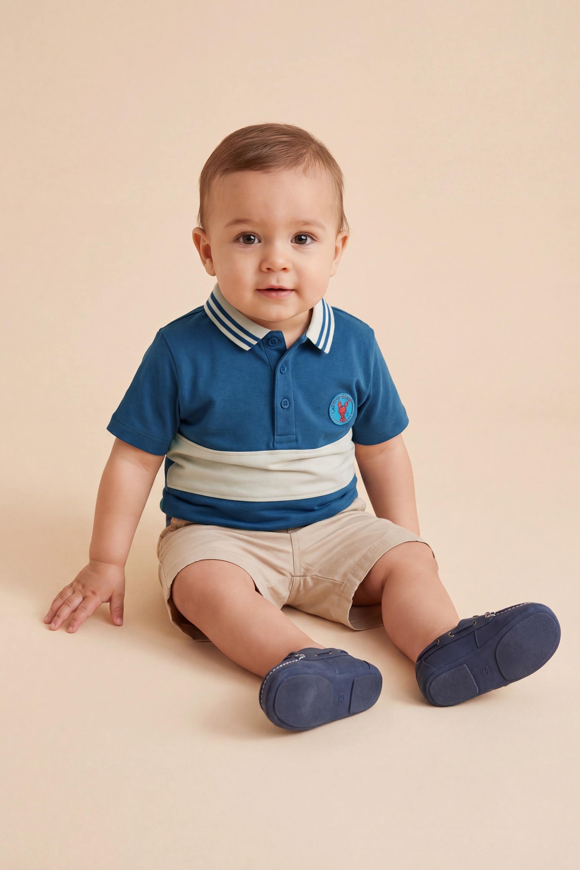Mothercare Mini Boys Lobster Pot Short Sleeves T-Shirt - Dark Blue