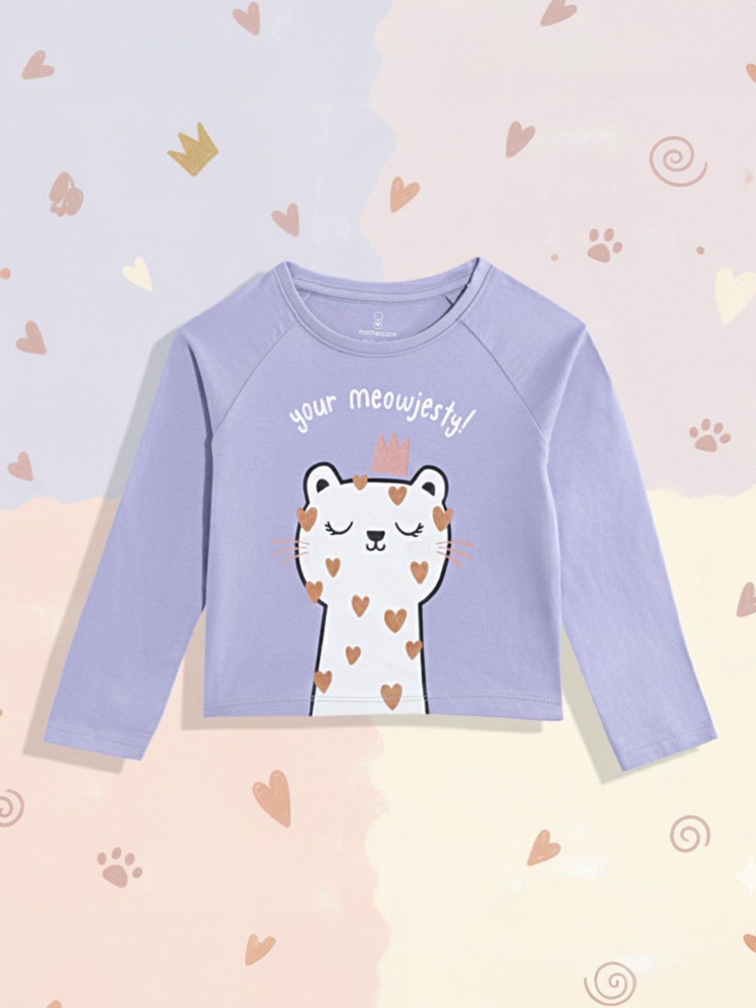 Mothercare Girls Classic Printed Full Sleeves T-Shirt - Blue