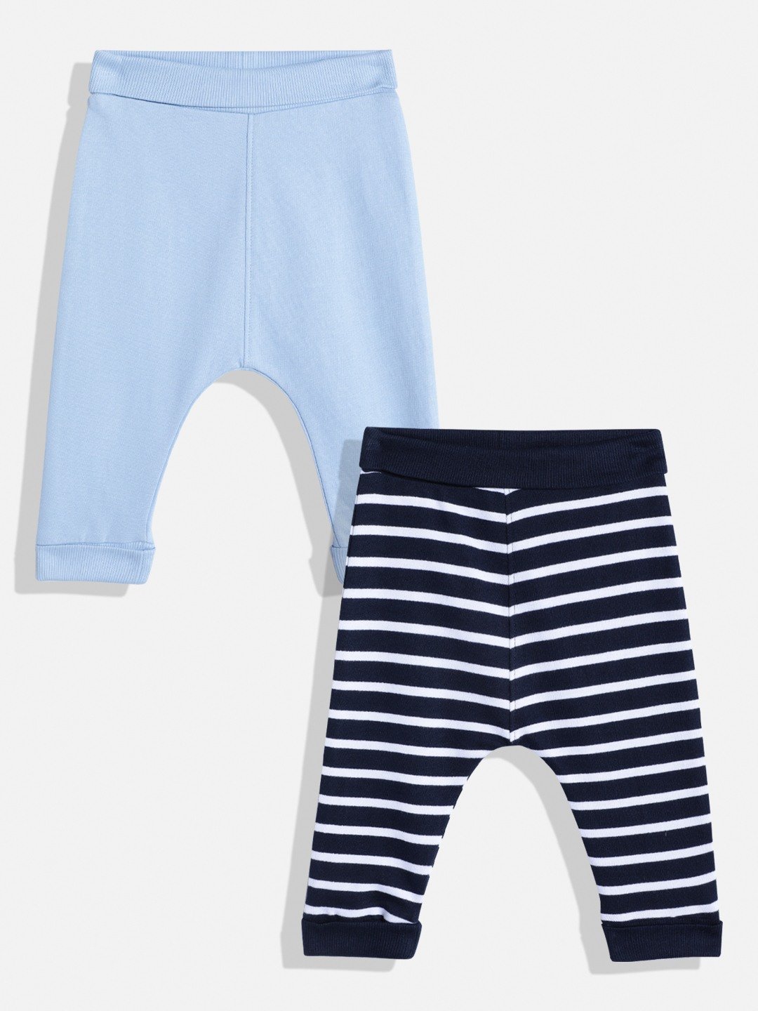 Mothercare Boys Folded Waistband Joggers - Pack of 2 - Navy