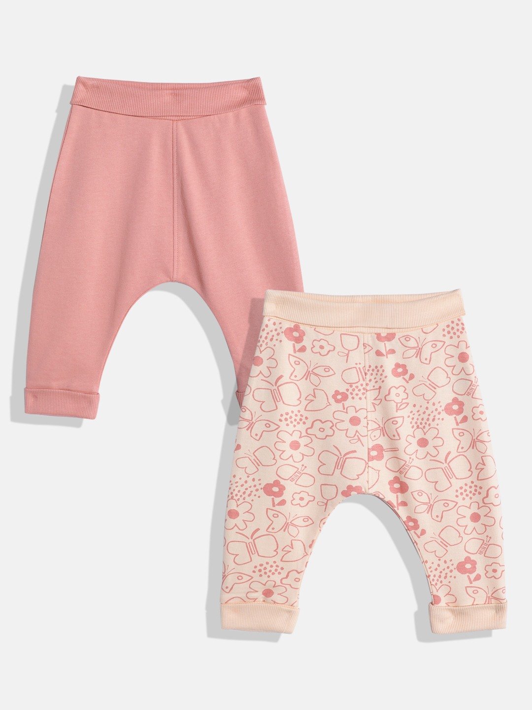 Mothercare Girls Folded Waistband Joggers - Pack of 2 - Rust