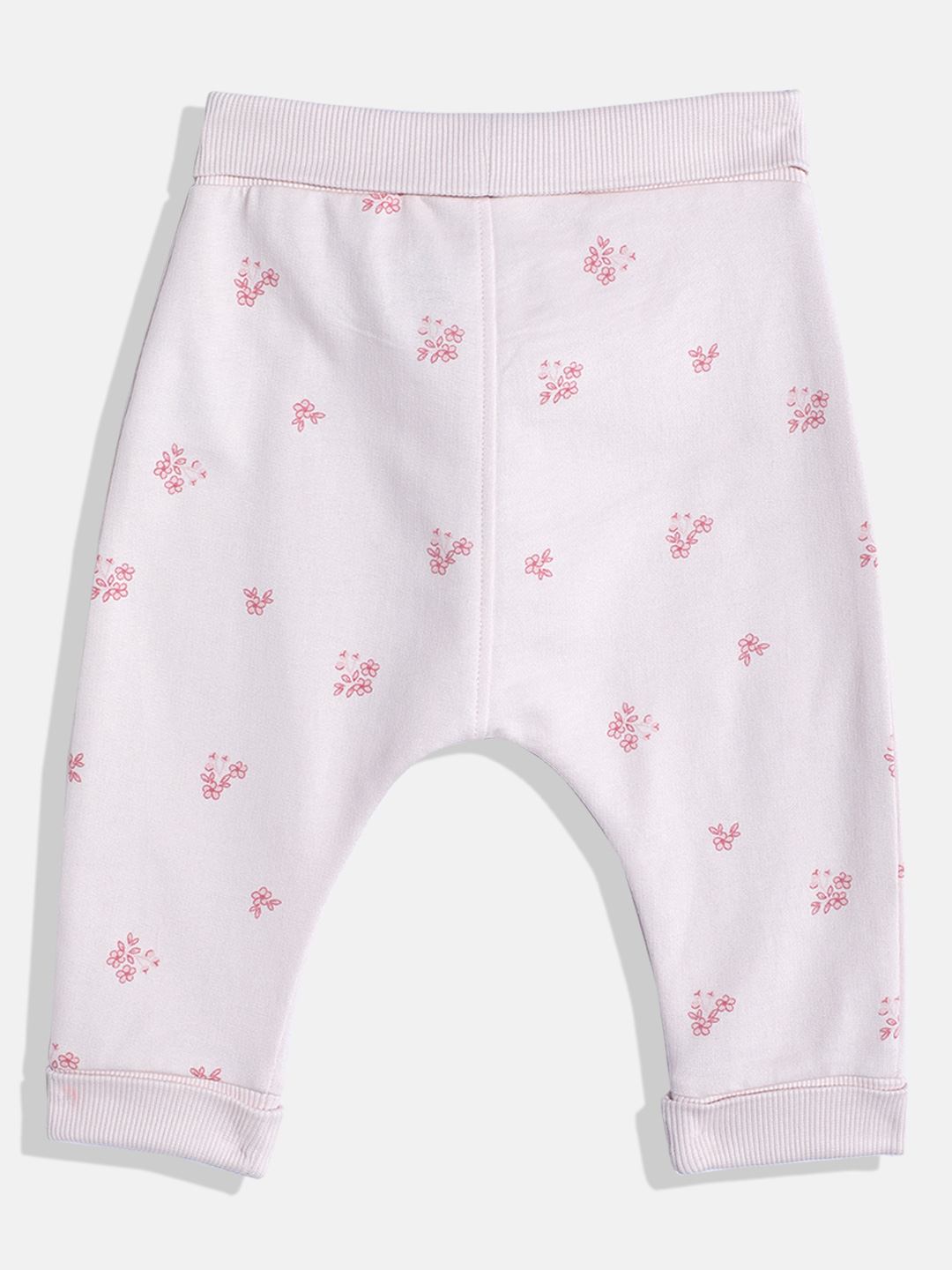 Mothercare Girls Folded Waistband Joggers - Pack of 2 - Baby Pink