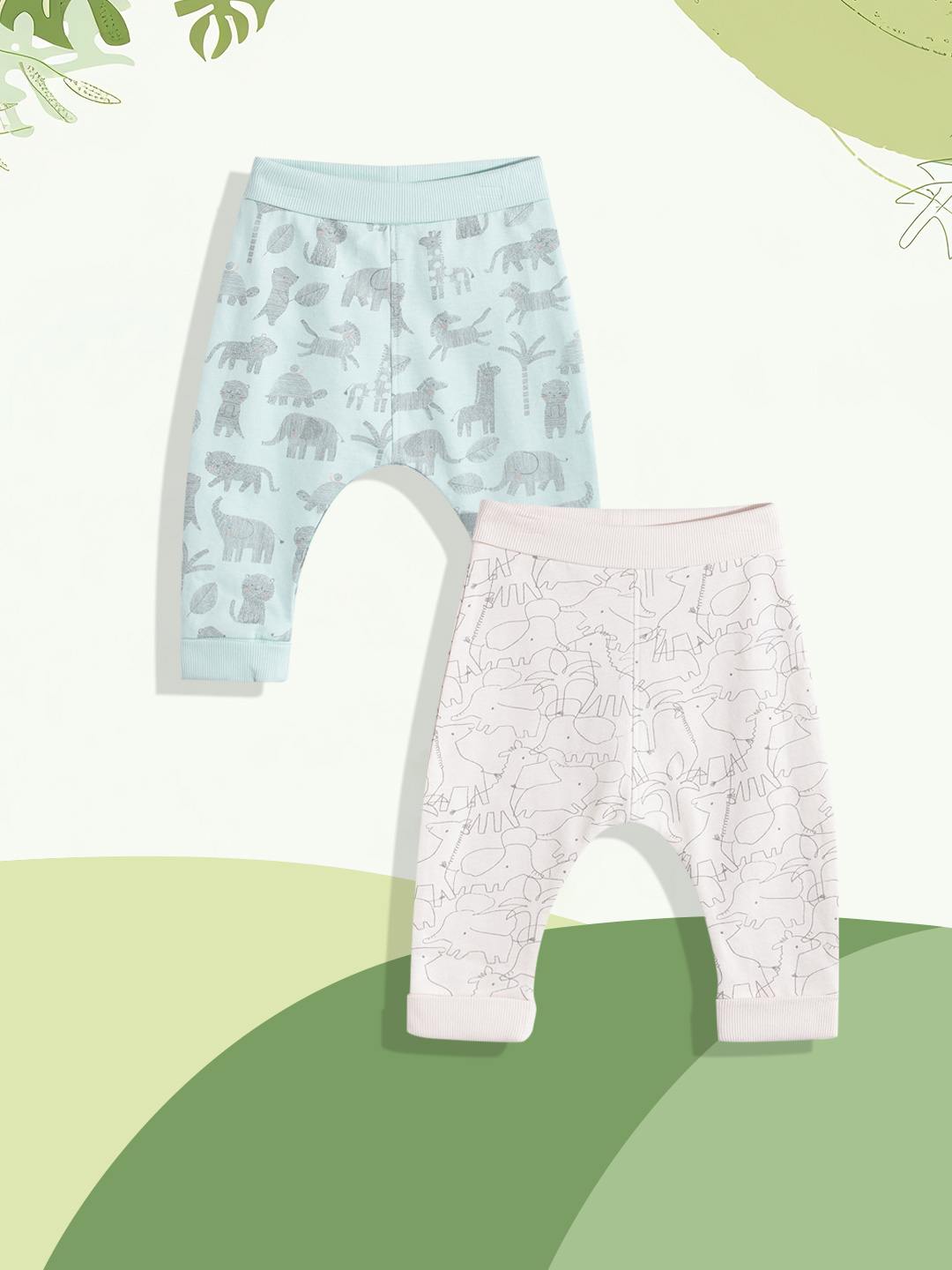 Mothercare Unisex Folded Waistband Joggers - Pack of 2 - Multicolour