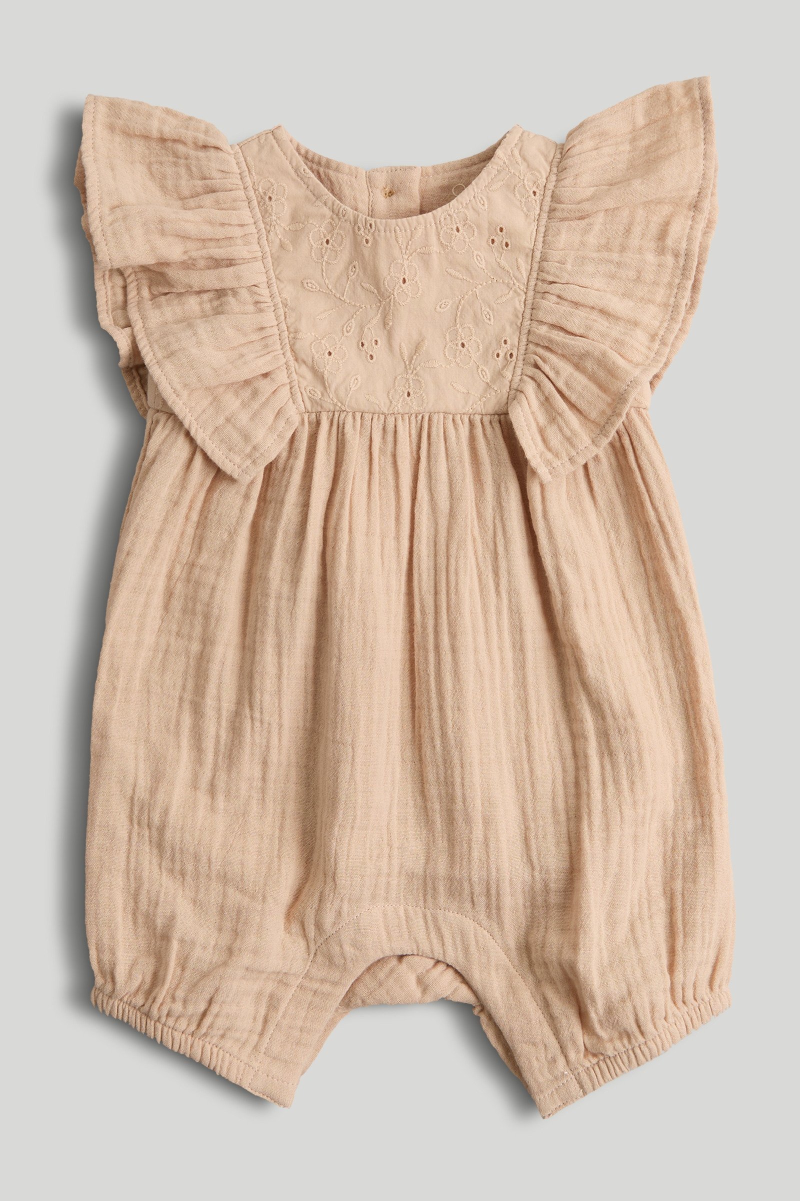 Mothercare Girls Classic Wild Daisy Short Sleeve Romper - Brown