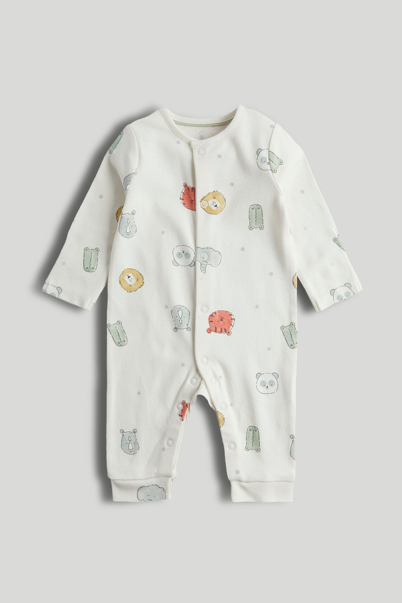Mothercare Essentials Printed Full Sleeve All-in-Ones - Cream