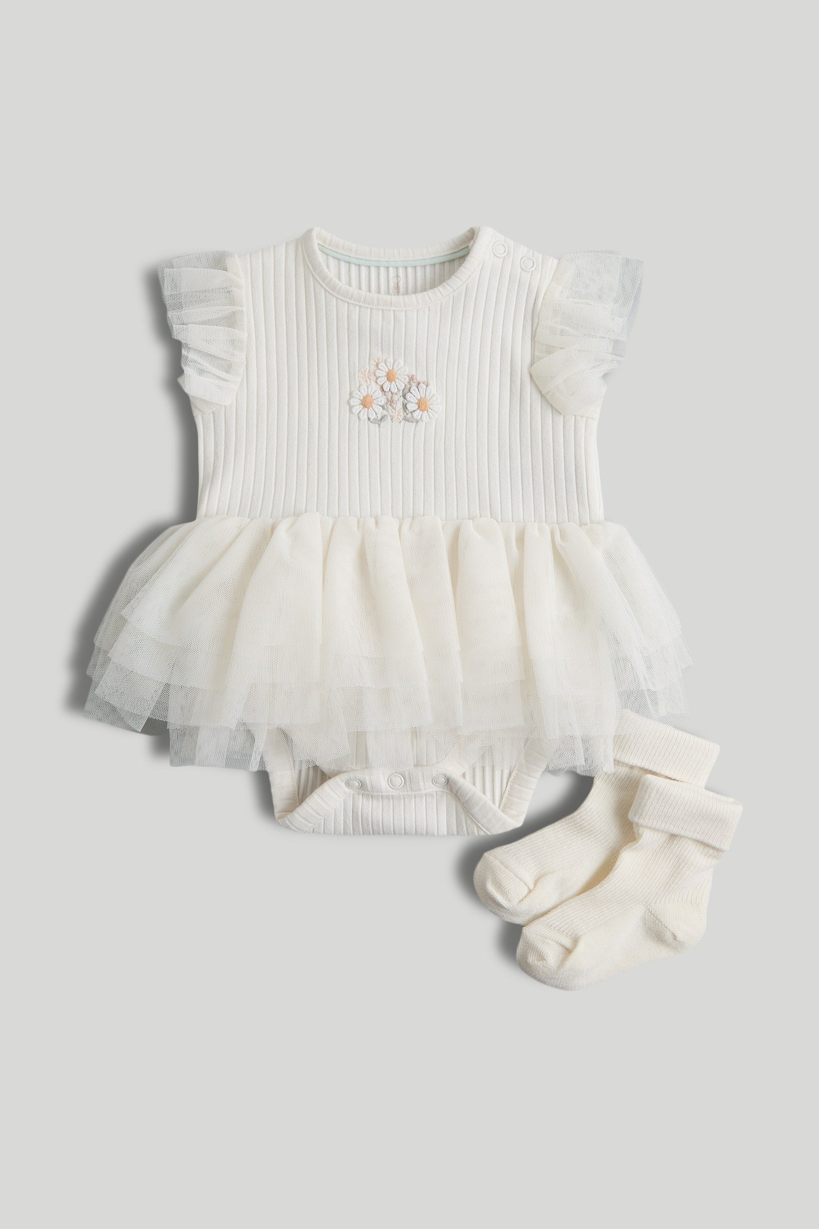 Mothercare Girls Classic Wild Daisy Short Sleeve Bodysuit - Cream