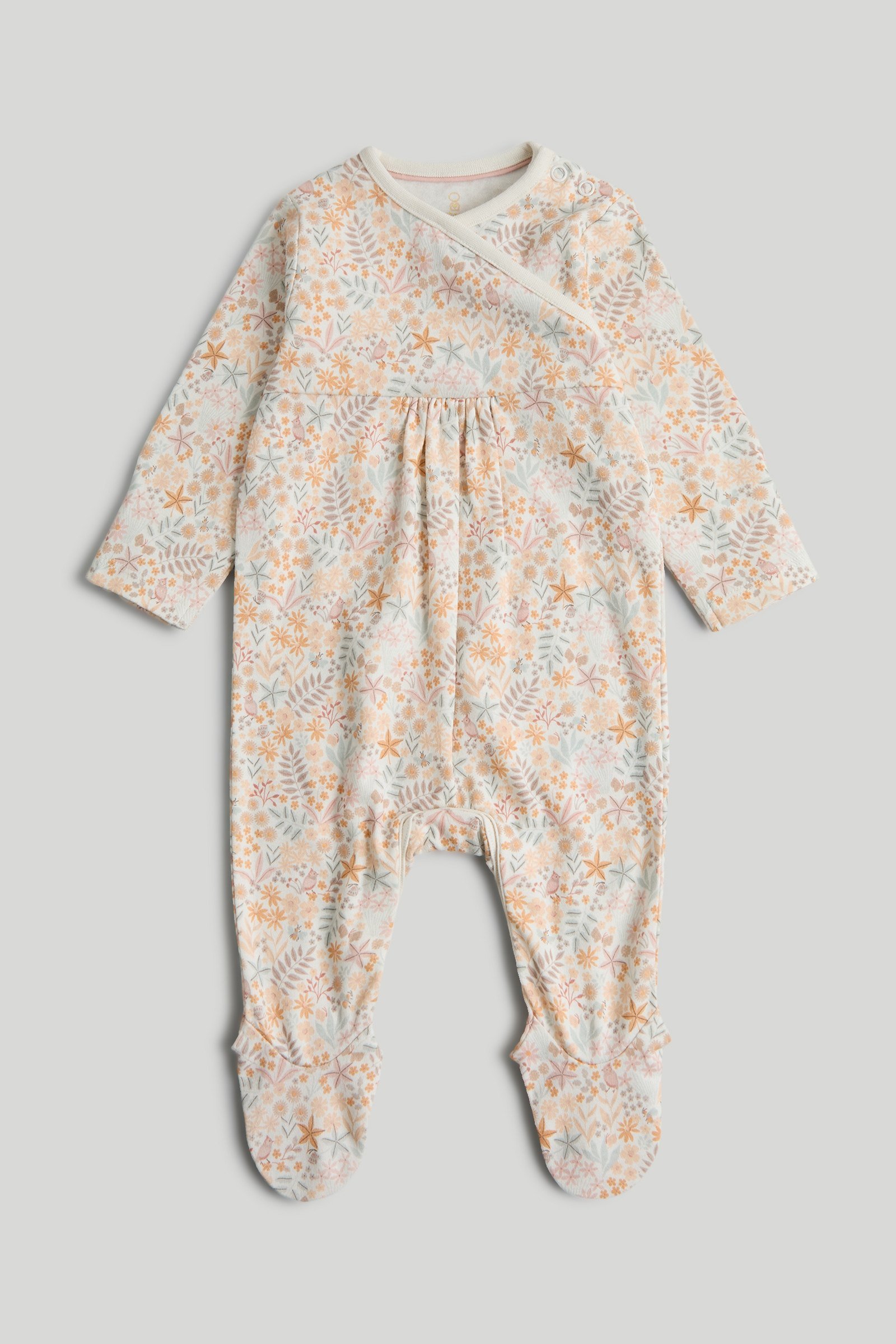 Mothercare Girls Classic Wild Daisy Printed Full Sleeve All-in-Ones - Pack of 3 - Multi