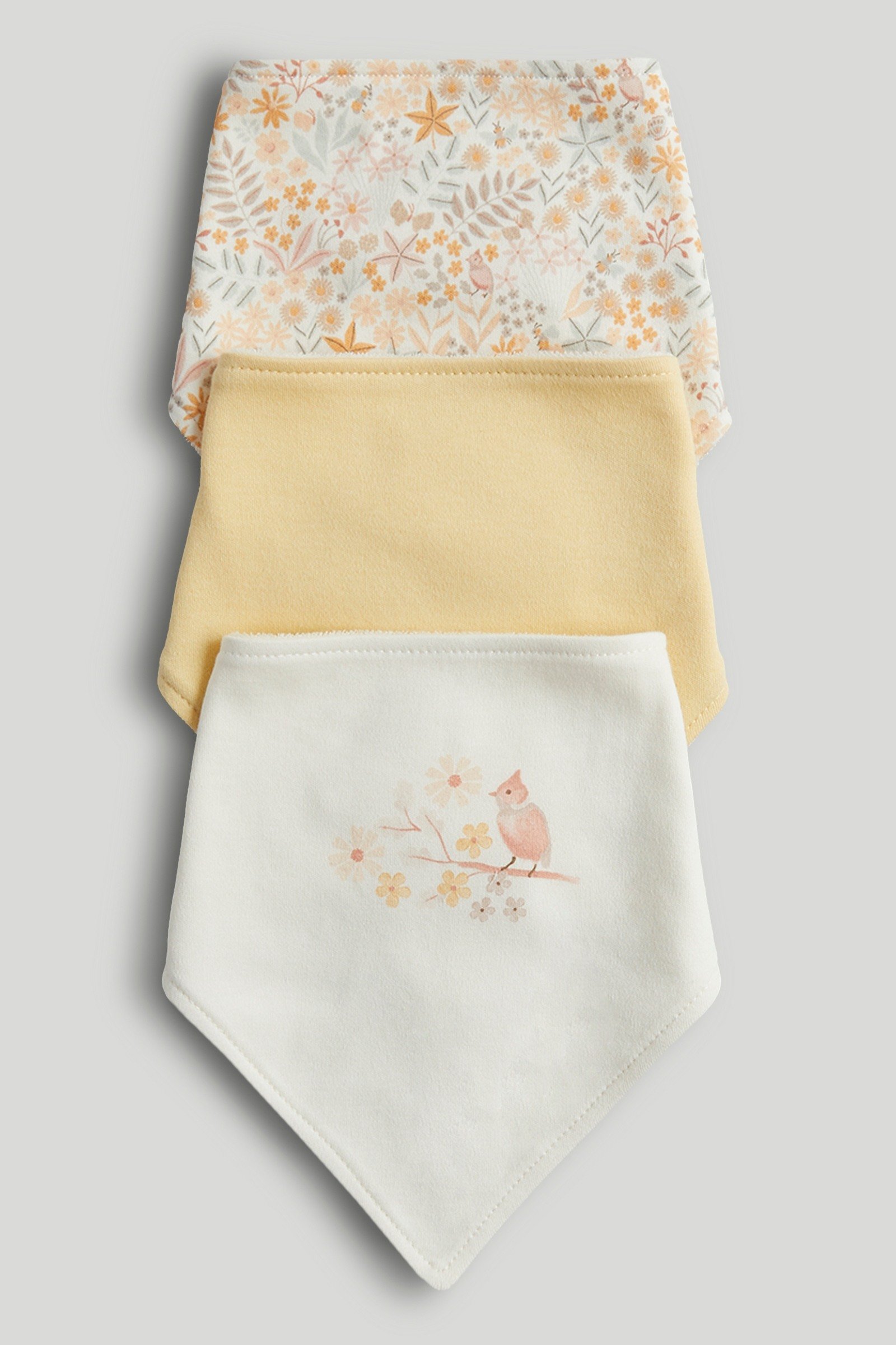 Mothercare Girls Classic Wild Daisy Printed Bibs - Pack of 3 - Multi