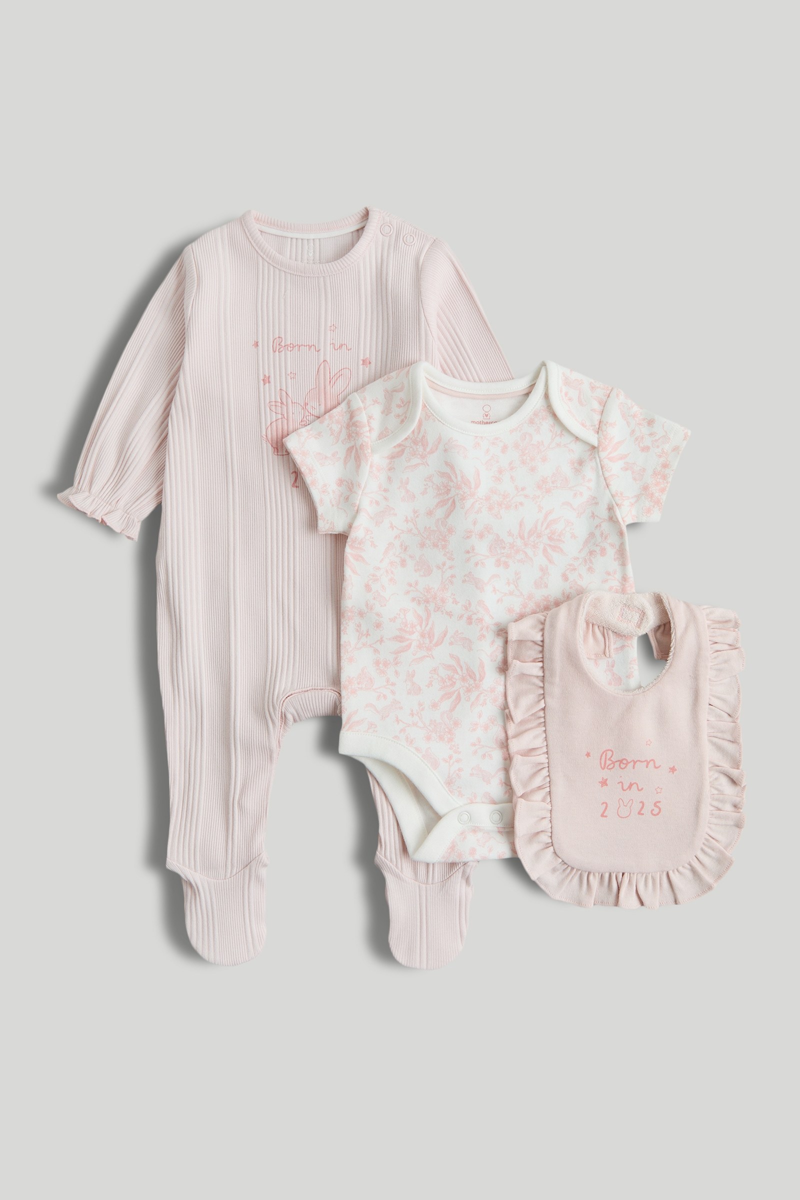 Mothercare Girls Fern Forest 3-Piece Gift Set - Pink