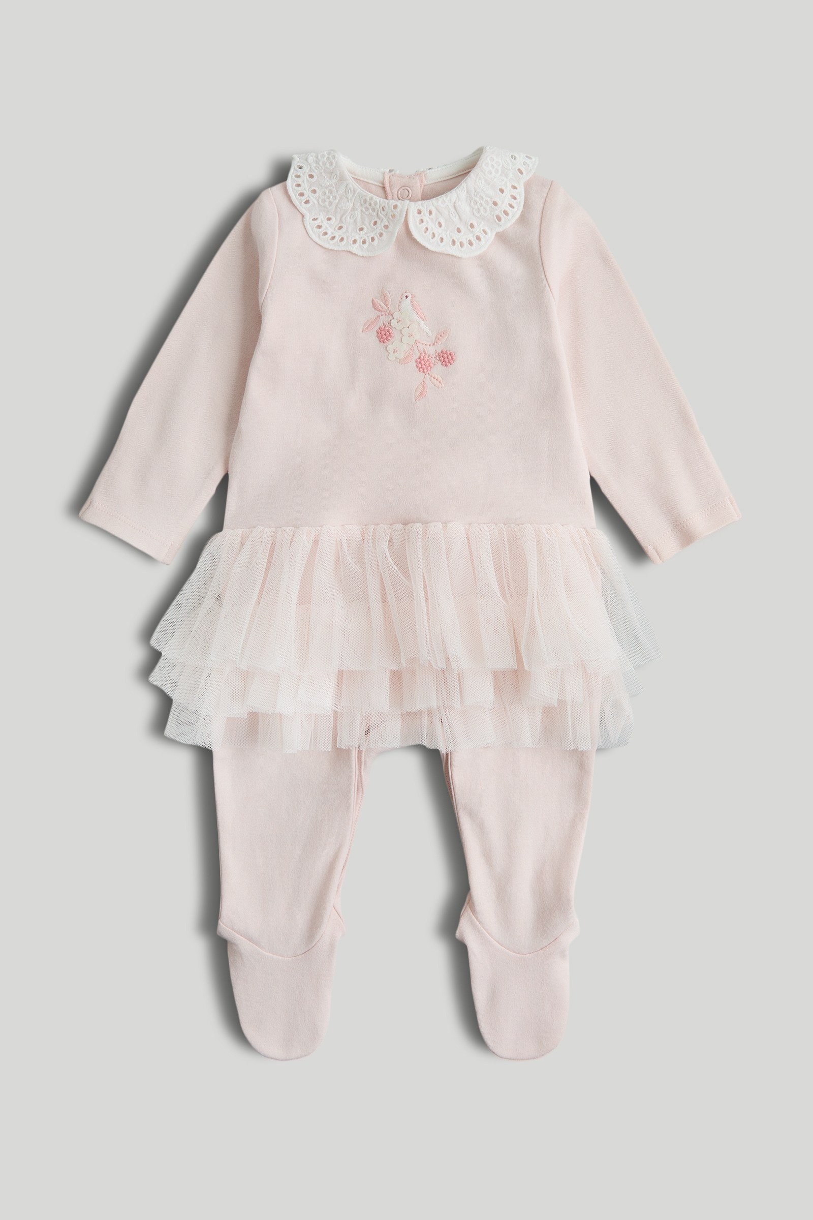 Mothercare Girls Fern Forest Printed Full Sleeve All-in-Ones - Pink