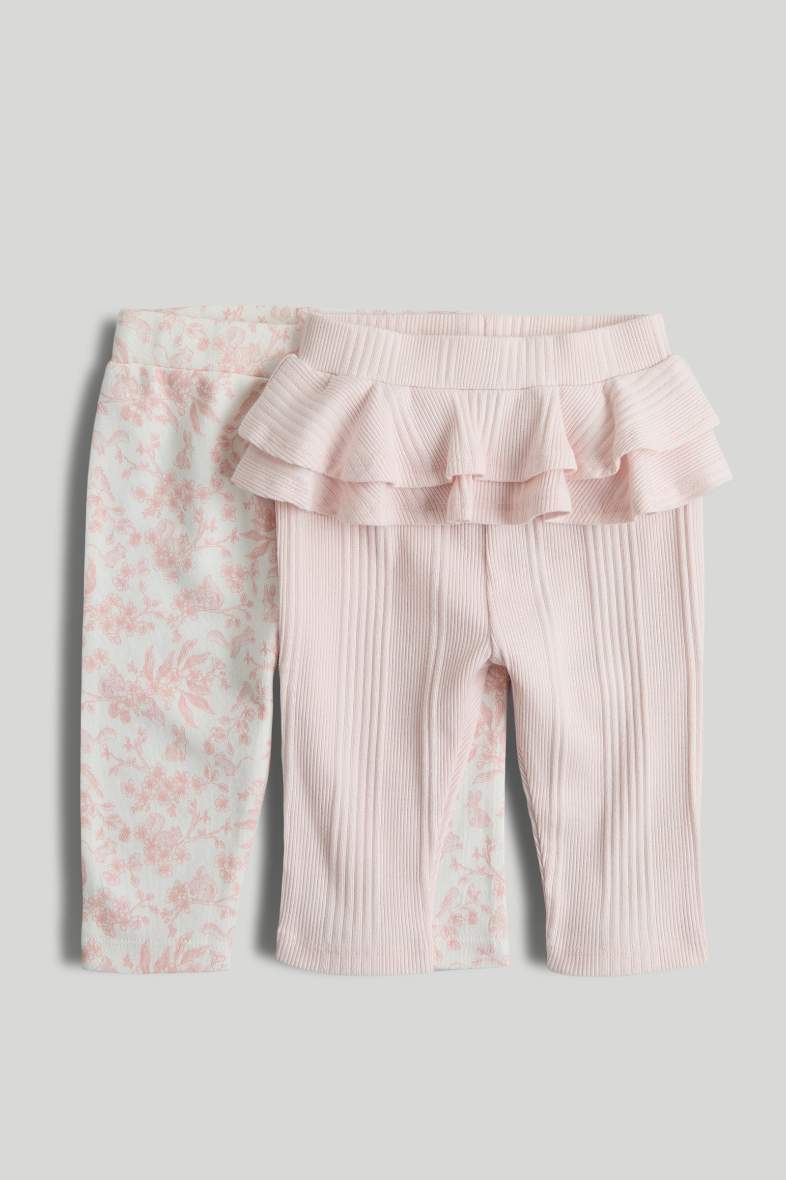 Mothercare Girls Fern Forest Leggings - Pack of 2 - Pink